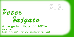 peter hajgato business card